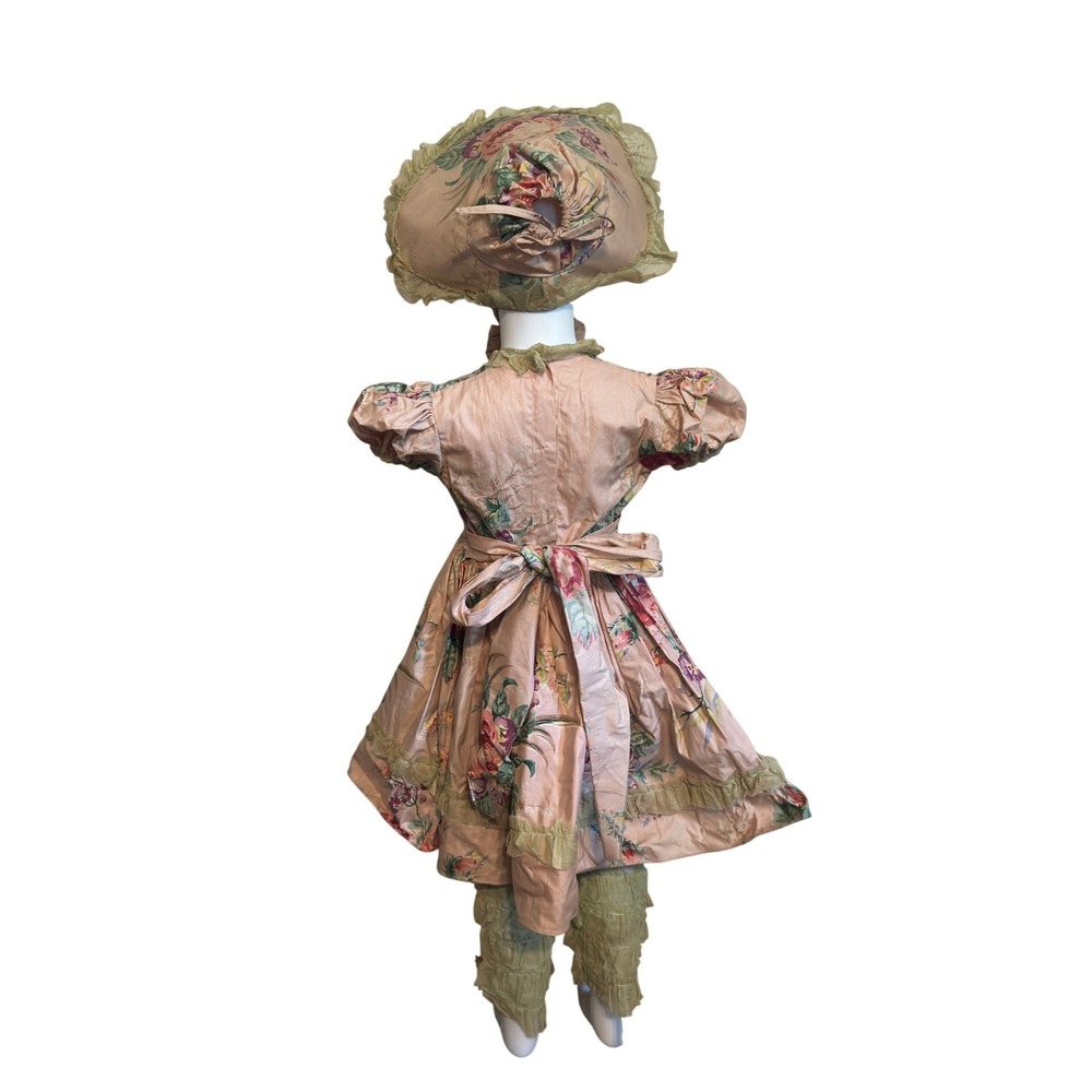 Vintage 1940s Girls Pink Floral Dance Costume Dress Set Southern Belle JS - Picture 9 of 14
